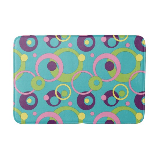 Tapis de bain Cercles bleus funky (Devant)