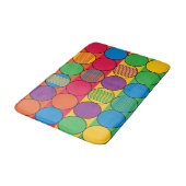 Tapis De Bain Cercles brillamment colorés et rayures (Angle)
