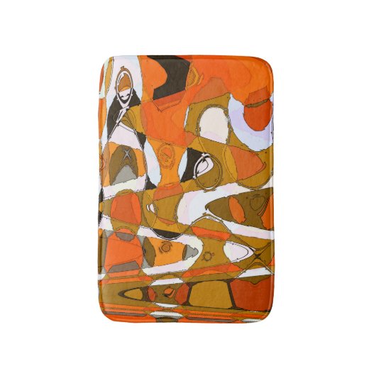 Tapis De Bain Cercles d'automne lumineux : motif abstrait. (Devant (Vertical))