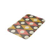 Tapis De Bain Cercles de milieu de siècle sur diamants moutarde (Angle)