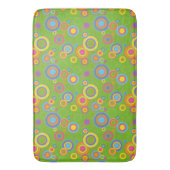 Tapis De Bain Cercles de mode rétro sur fond vert (devant Vertical)