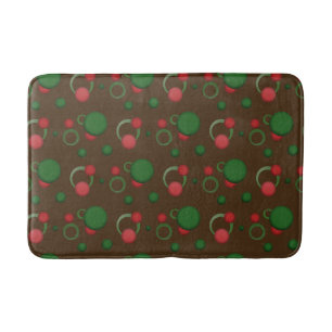 Tapis De Bain Cercles de points géométriques Motif rétro sur une