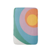 Tapis De Bain Cercles de style rétro multicolore (Devant (Vertical))