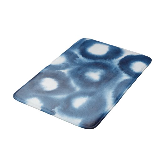 Tapis De Bain Cercles d'impression d'aquarelle Indigio (Angle)