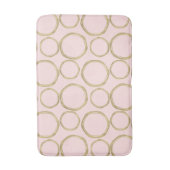 Tapis De Bain Cercles dorés et bagues roses modernes tendance (Devant (Vertical))
