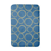 Tapis De Bain Cercles dorés et bleu vif moderne tendance (Devant (Vertical))