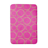 Tapis De Bain Cercles dorés et rose vif chaud tendance moderne (Devant (Vertical))