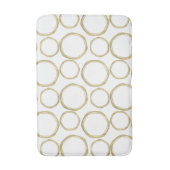 Tapis De Bain Cercles dorés sur fond blanc moderne (Devant (Vertical))