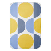 Tapis De Bain Cercles géométriques modernes bleu et jaune (devant Vertical)