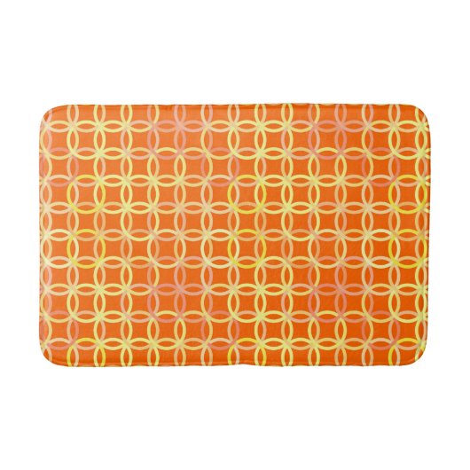 Tapis De Bain Cercles modernes du milieu du siècle, mandarine or (Devant)