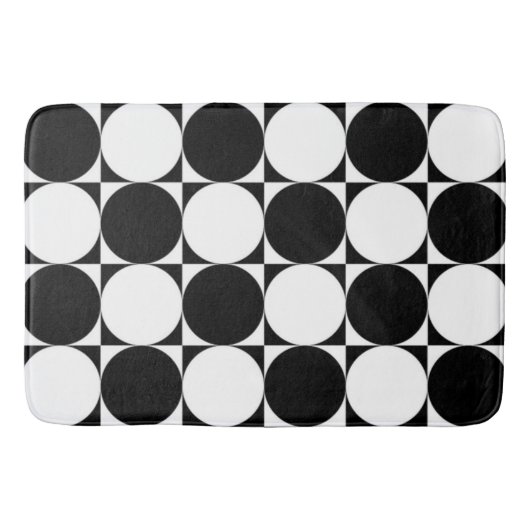 TAPIS DE BAIN CERCLES NOIRS ET BLANCS (Devant)
