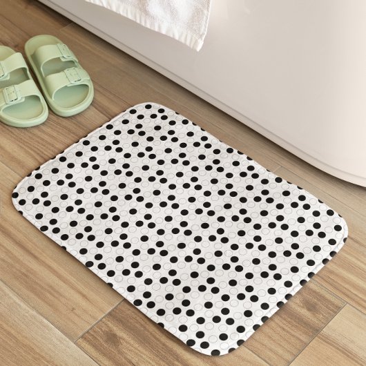 Tapis De Bain Cercles noirs et blancs
