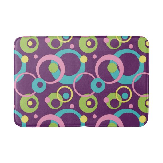 Tapis De Bain Cercles pourpres Funky Mat de bain (Devant)