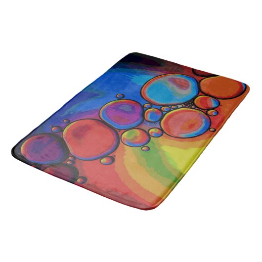 Tapis De Bain Cercles ronds colorés Abstraits (Angle)
