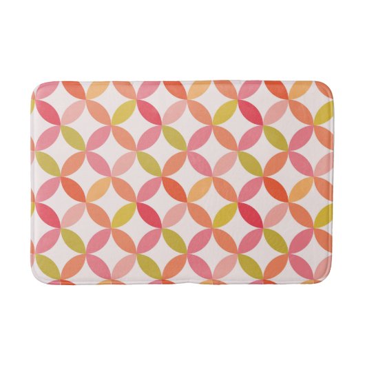 Tapis De Bain Cercles roses rouges orange modernes du milieu du  (Devant)