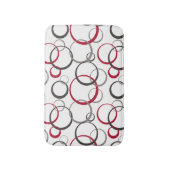 Tapis De Bain Cercles rouges gris blanc (Devant (Vertical))