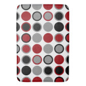 Tapis De Bain Cercles rouges, noirs et gris (devant Vertical)