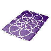 Tapis De Bain Cercles spiraux blancs sur pourpre (Angle)