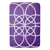 Tapis De Bain Cercles spiraux blancs sur pourpre (devant Vertical)