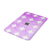 Tapis De Bain Cercles violets modernes | Monogramme (Angle)