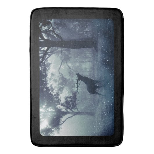 Tapis De Bain Cerf avec Antlers dans une forêt ombragée (devant Vertical)