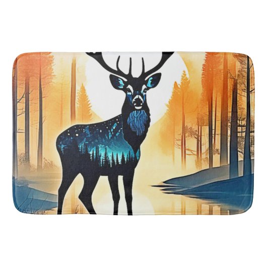 Tapis De Bain Cerf de la forêt mystique (Devant)