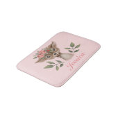 Tapis De Bain Cerf floral rose (Angle)