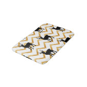 Tapis De Bain Cerf noir, motif texturé or. (Angle)