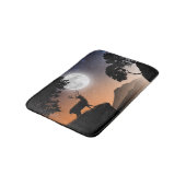Tapis De Bain Cerf sous la lune orange (Angle)