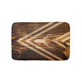 Tapis De Bain Cerfs communs de Boho sur le bois rustique (Devant)