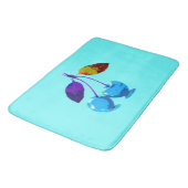 Tapis De Bain Cerises bleu clair vibrantes (Angle)