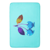 Tapis De Bain Cerises bleu clair vibrantes (devant Vertical)