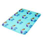 Tapis De Bain Cerises bleues vives (Angle)