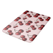 Tapis De Bain Cerises Rouges Brillantes Rétro Glam Rose (Angle)