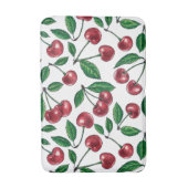 Tapis De Bain Cerises rouges sur blanc (Devant (Vertical))