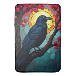 Tapis De Bain Cerisier Arbre Verre Tiré Corbeaux, Ravages