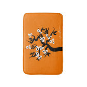 Tapis De Bain Cerisier noir, blanc inséparable orange (Devant (Vertical))