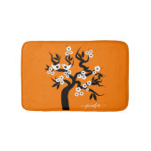 Tapis De Bain Cerisier noir, blanc inséparable orange (Devant)