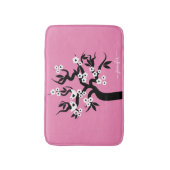 Tapis De Bain Cerisier noir, inséparables blancs, fleurs rose (Devant (Vertical))