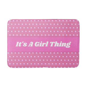 Tapis De Bain C'Est Une Fille Rose Bright Pois Fille