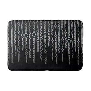 Tapis De Bain Chaînes Abstraites noires et blanches