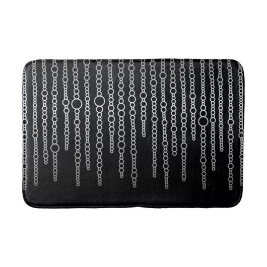 Tapis De Bain Chaînes Abstraites noires et blanches (Devant)