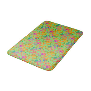 Tapis De Bain Chainmail floral en vert