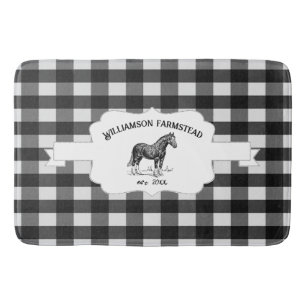Tapis De Bain Chalet de bison noir Plaid Farm Cheval Bain Mat