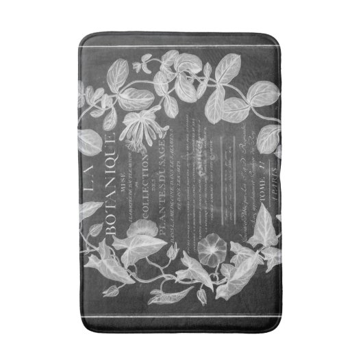 Tapis De Bain chalkboard scripts d'art botanique français lierre (Devant (Vertical))