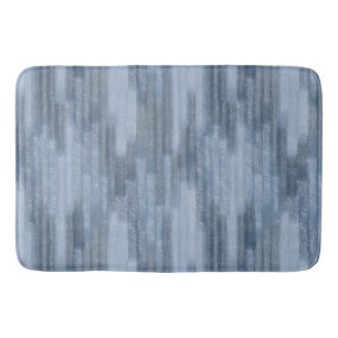Tapis De Bain Chalky Textured Abstrait en Denim Blue