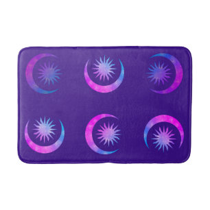 Tapis De Bain Chambre Zen Violet Indigo Pourpre Lune & Soleil