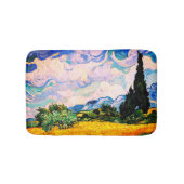 Tapis De Bain Champ de blé de Vincent Van Gogh avec Cyprès  (Devant)