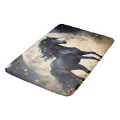 Tapis De Bain Champ de fleur de lune de cheval noir, (Angle)