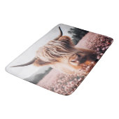 Tapis De Bain Champ de Fleur sauvage écossais Highland Cow (Angle)